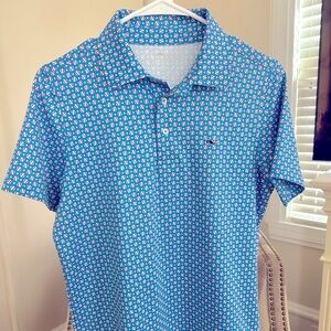 NWOT Vineyard Vines Youth L Boys Baseball Polo Short Sleeve Collar Shirt